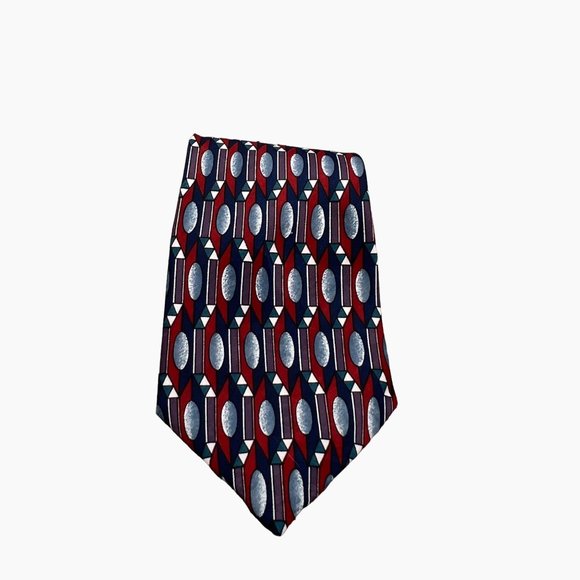 Dimoda Other - Dimoda Tie Mens Hand Made Blue Red Geometric Neck Tie Accessory Gift Office Care